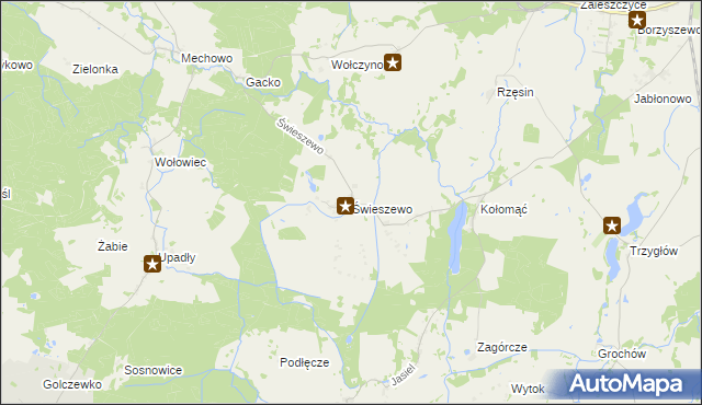 mapa Świeszewo gmina Gryfice, Świeszewo gmina Gryfice na mapie Targeo