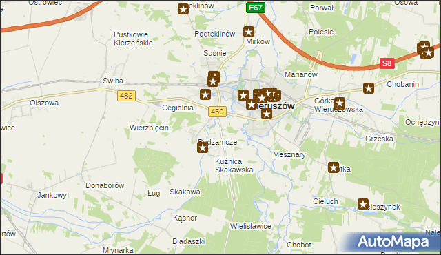 mapa Święty Roch gmina Wieruszów, Święty Roch gmina Wieruszów na mapie Targeo