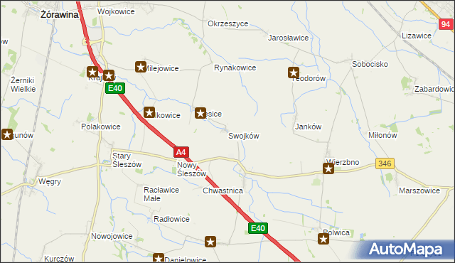 mapa Swojków gmina Domaniów, Swojków gmina Domaniów na mapie Targeo