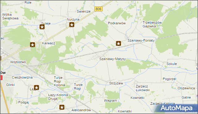 mapa Szaniawy-Matysy, Szaniawy-Matysy na mapie Targeo