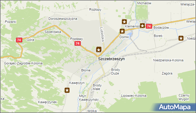mapa Szczebrzeszyn, Szczebrzeszyn na mapie Targeo