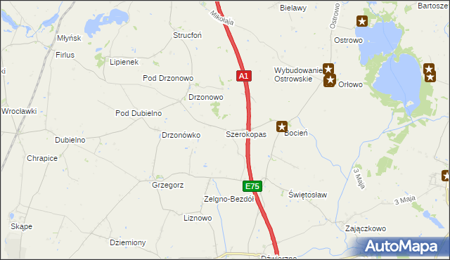 mapa Szerokopas, Szerokopas na mapie Targeo