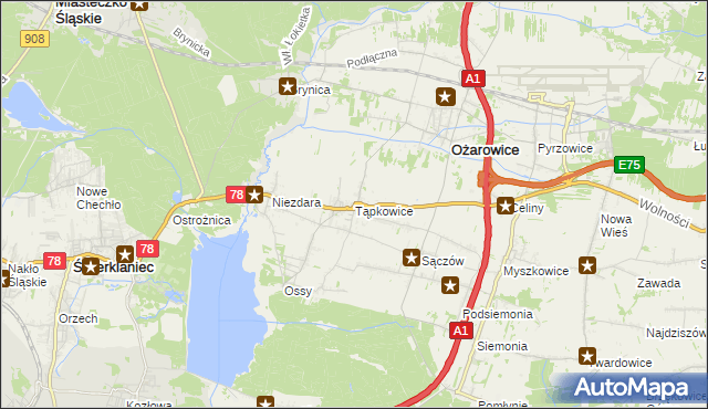 mapa Tąpkowice, Tąpkowice na mapie Targeo