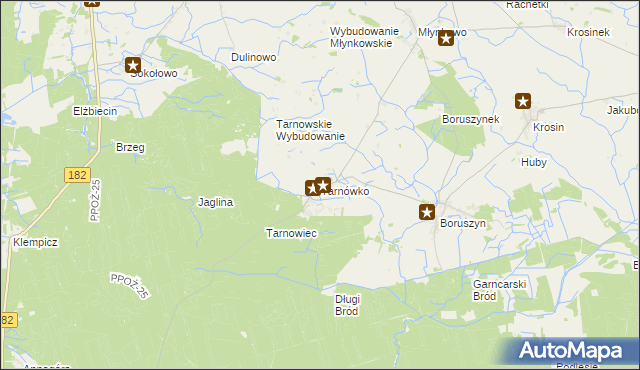 mapa Tarnówko gmina Połajewo, Tarnówko gmina Połajewo na mapie Targeo