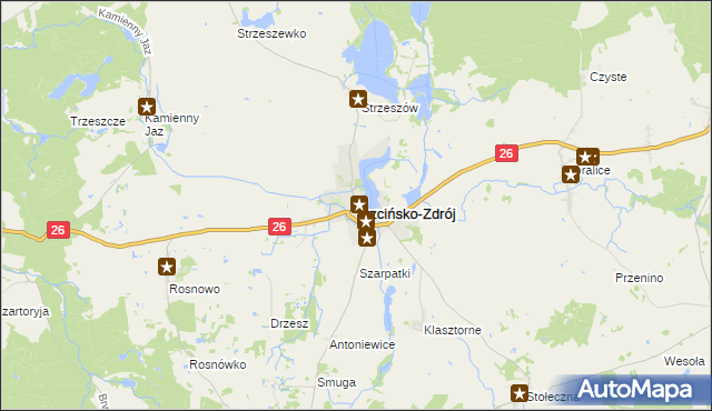 mapa Trzcińsko-Zdrój, Trzcińsko-Zdrój na mapie Targeo