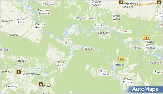 mapa Trzebca, Trzebca na mapie Targeo