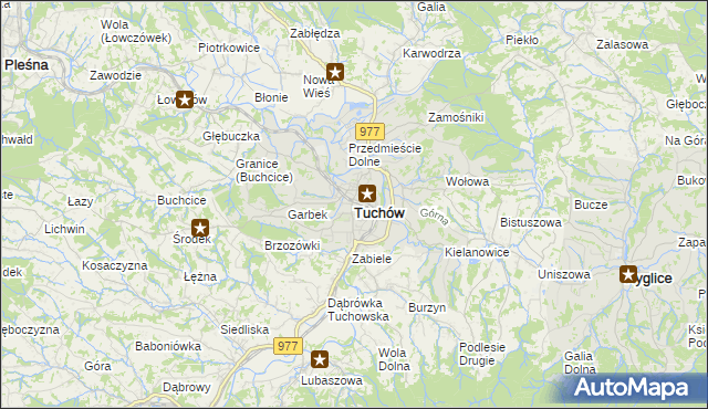 mapa Tuchów, Tuchów na mapie Targeo