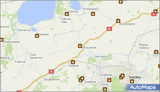 mapa Tworzyjanów, Tworzyjanów na mapie Targeo