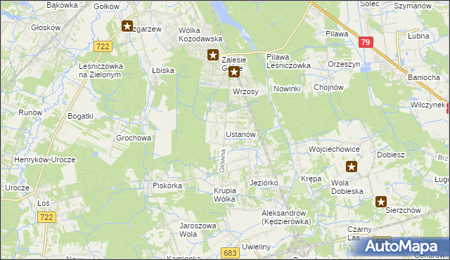 mapa Ustanów, Ustanów na mapie Targeo