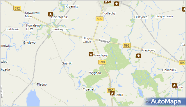mapa Wandajny, Wandajny na mapie Targeo