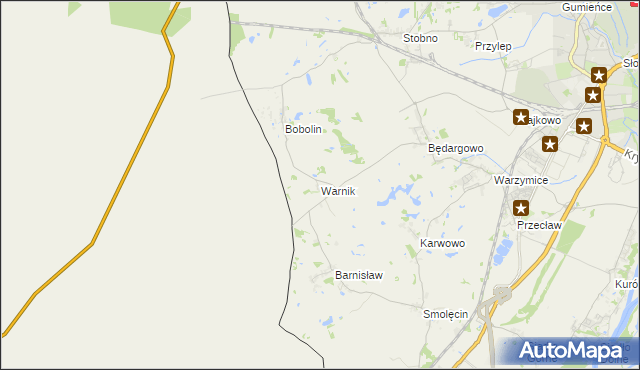 mapa Warnik, Warnik na mapie Targeo