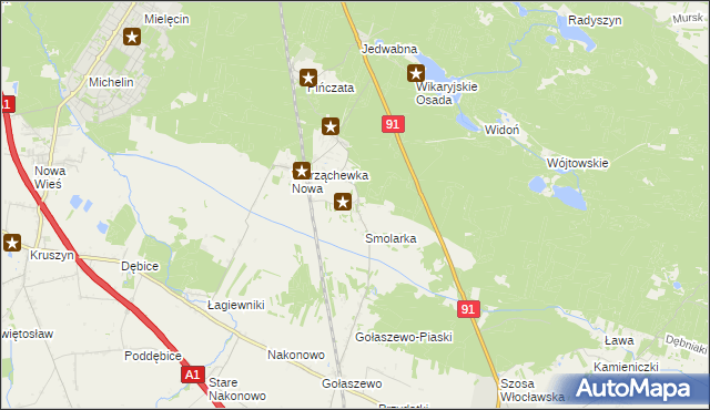 mapa Warząchewka Królewska, Warząchewka Królewska na mapie Targeo