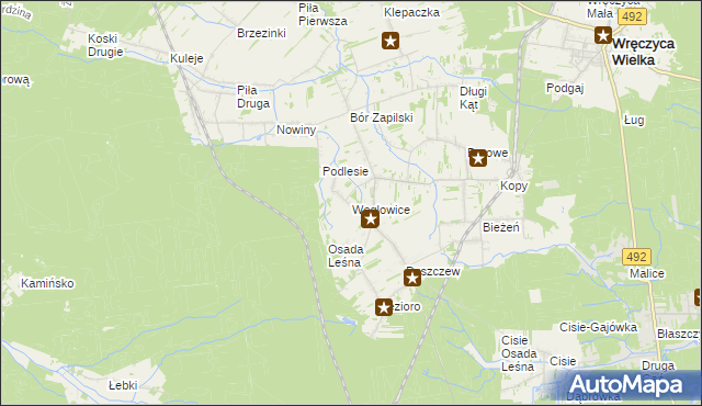 mapa Węglowice, Węglowice na mapie Targeo