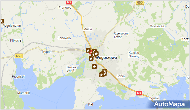 mapa Węgorzewo, Węgorzewo na mapie Targeo