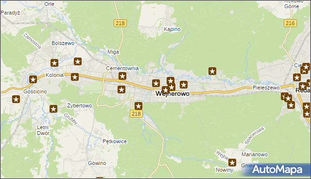 mapa Wejherowo, Wejherowo na mapie Targeo