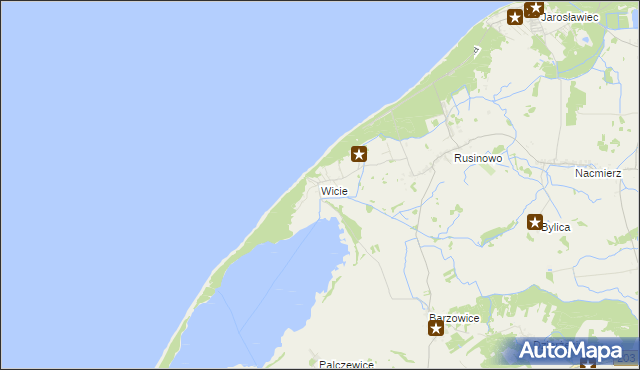 mapa Wicie gmina Darłowo, Wicie gmina Darłowo na mapie Targeo