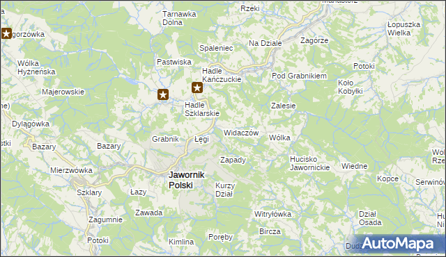 mapa Widaczów, Widaczów na mapie Targeo