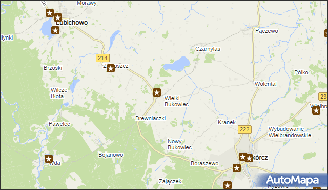 mapa Wielki Bukowiec, Wielki Bukowiec na mapie Targeo