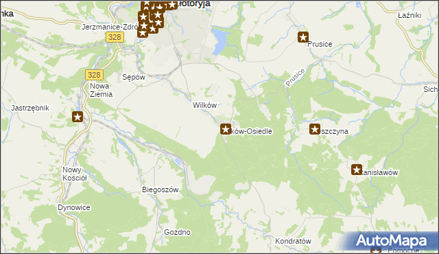 mapa Wilków-Osiedle, Wilków-Osiedle na mapie Targeo