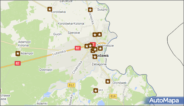 mapa Włodawa, Włodawa na mapie Targeo