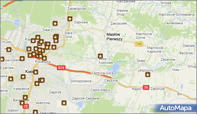 mapa Wola Kopcowa, Wola Kopcowa na mapie Targeo