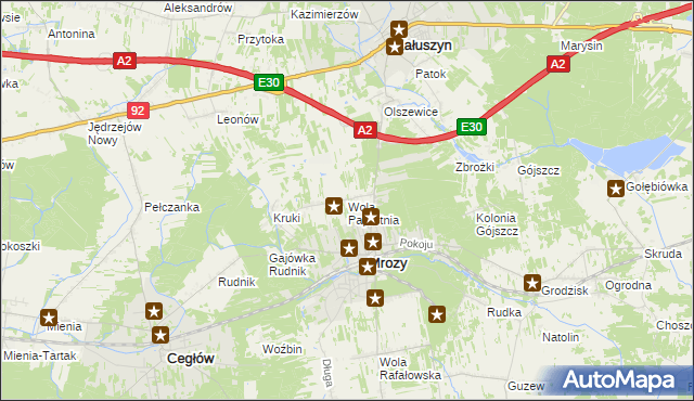 mapa Wola Paprotnia, Wola Paprotnia na mapie Targeo