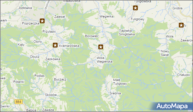 mapa Wola Węgierska, Wola Węgierska na mapie Targeo