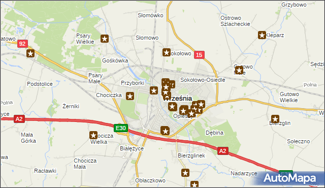 mapa Wrześni, Września na mapie Targeo