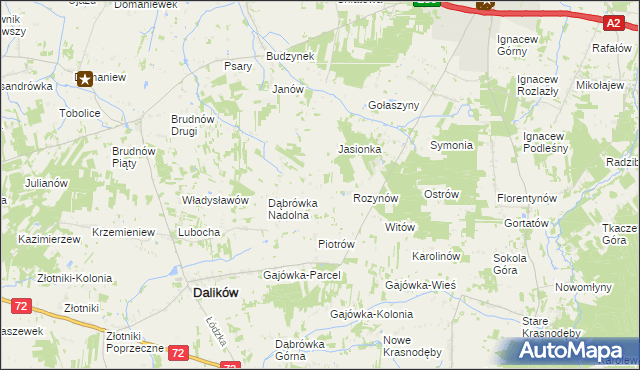 mapa Wyrobki gmina Dalików, Wyrobki gmina Dalików na mapie Targeo