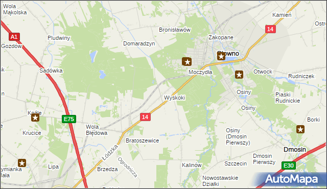 mapa Wyskoki, Wyskoki na mapie Targeo