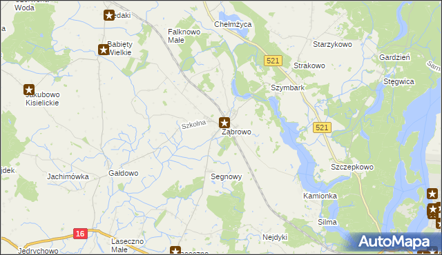 mapa Ząbrowo gmina Iława, Ząbrowo gmina Iława na mapie Targeo