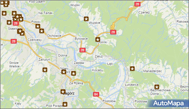 mapa Załuż, Załuż na mapie Targeo