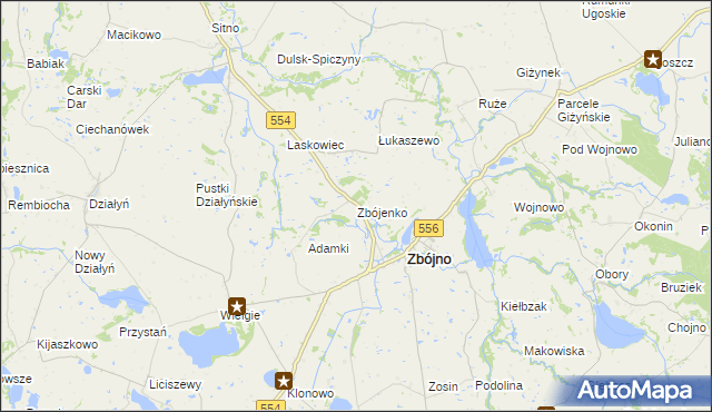 mapa Zbójenko, Zbójenko na mapie Targeo