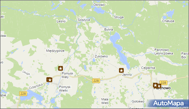 mapa Żukówko, Żukówko na mapie Targeo