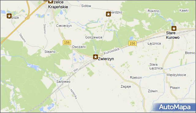 mapa Zwierzyn powiat strzelecko-drezdenecki, Zwierzyn powiat strzelecko-drezdenecki na mapie Targeo