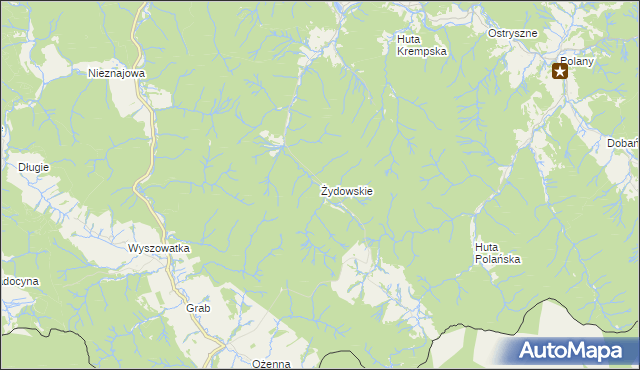 mapa Żydowskie gmina Krempna, Żydowskie gmina Krempna na mapie Targeo