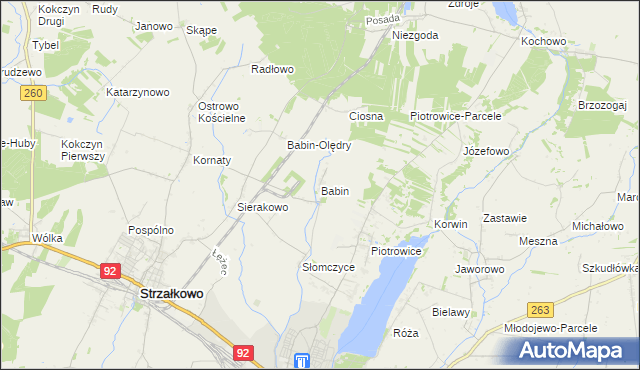 mapa Babin gmina Strzałkowo, Babin gmina Strzałkowo na mapie Targeo
