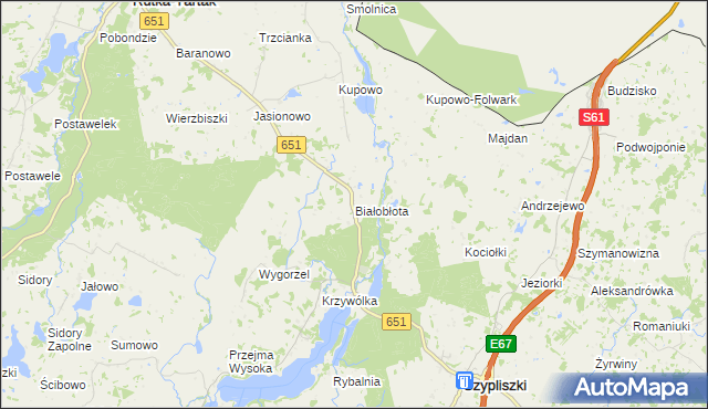 mapa Białobłota, Białobłota na mapie Targeo