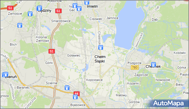 mapa Chełm Śląski, Chełm Śląski na mapie Targeo