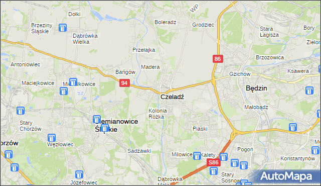 mapa Czeladź, Czeladź na mapie Targeo