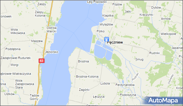 mapa Dąbrowa Lubolska, Dąbrowa Lubolska na mapie Targeo