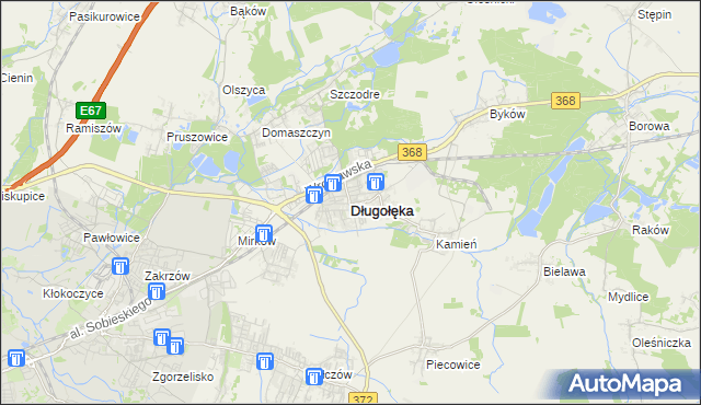 mapa Długołęka powiat wrocławski, Długołęka powiat wrocławski na mapie Targeo