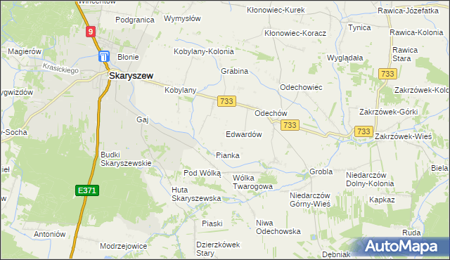mapa Edwardów gmina Skaryszew, Edwardów gmina Skaryszew na mapie Targeo