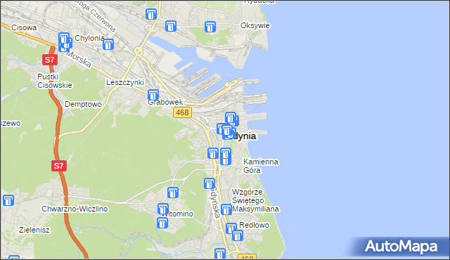 mapa Gdyni, Gdynia na mapie Targeo