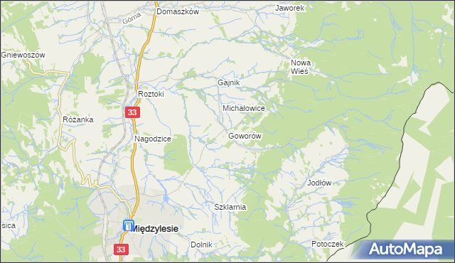 mapa Goworów, Goworów na mapie Targeo