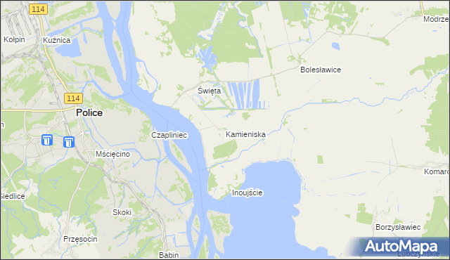 mapa Kamieniska, Kamieniska na mapie Targeo