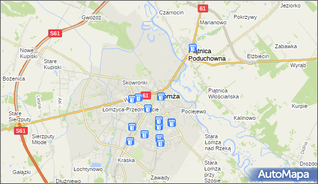 mapa Łomży, Łomża na mapie Targeo