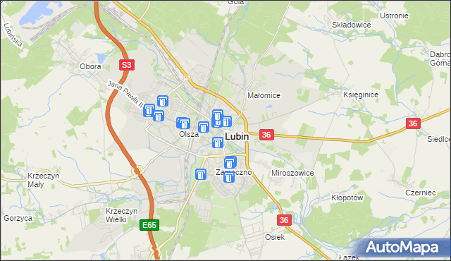 mapa Lubin, Lubin na mapie Targeo