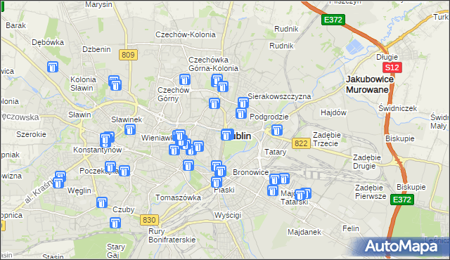 mapa Lublina, Lublin na mapie Targeo