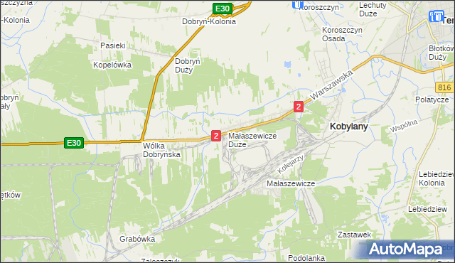 mapa Małaszewicze Duże, Małaszewicze Duże na mapie Targeo